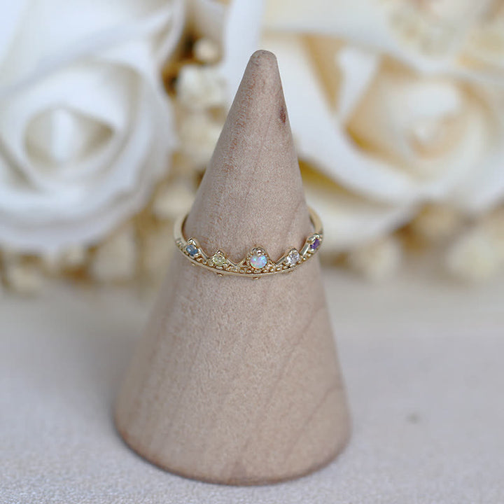 Bague de moulage de couronne en zircon blanc opale Olivenorma