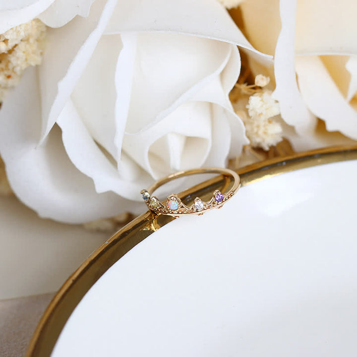 Bague de moulage de couronne en zircon blanc opale Olivenorma