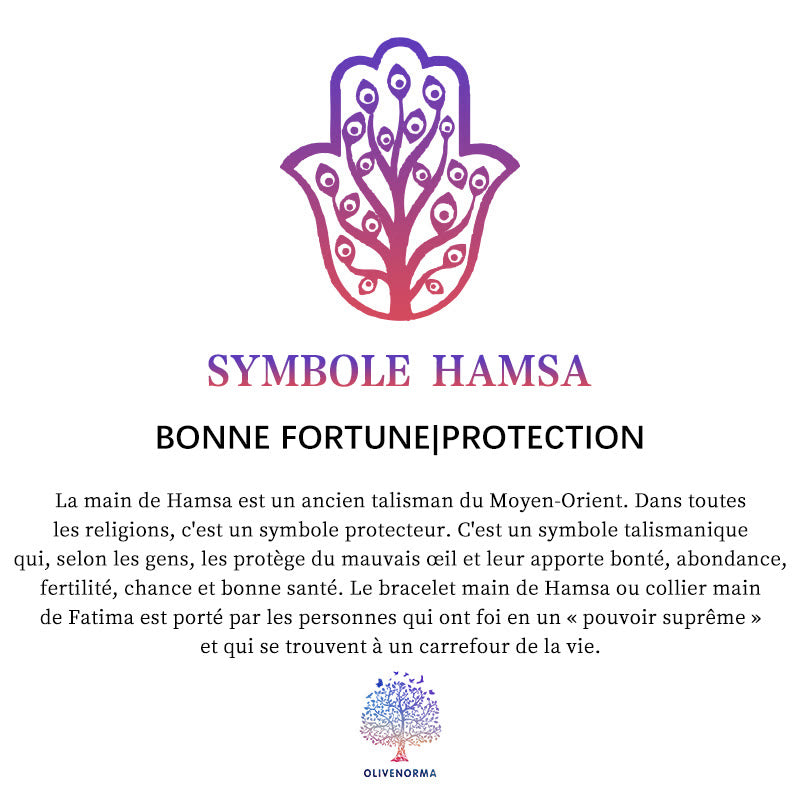 Collier Hamsa Balance en corail rouge