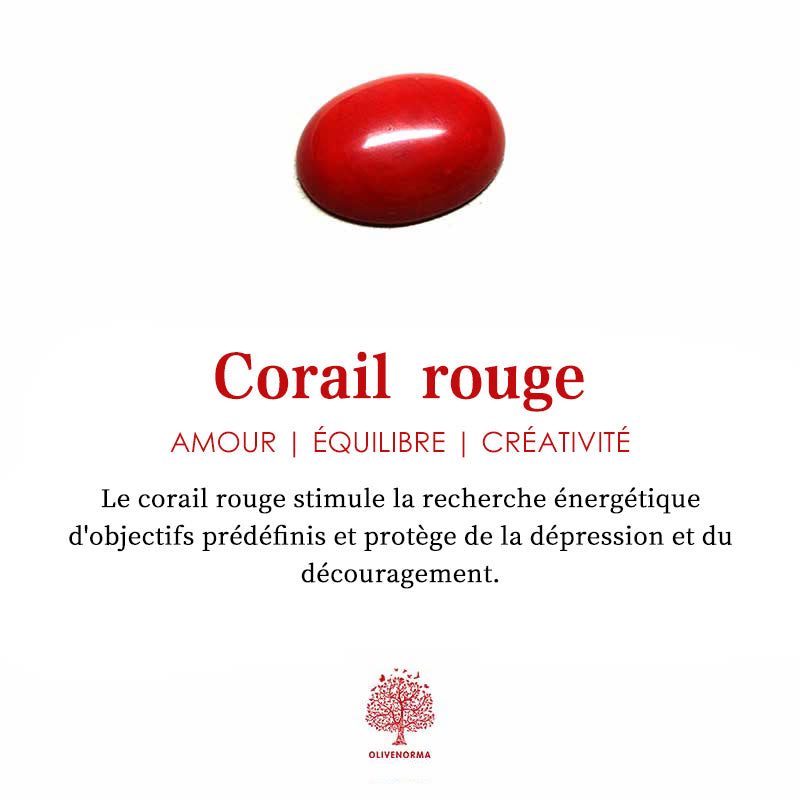 Collier Hamsa Balance en corail rouge