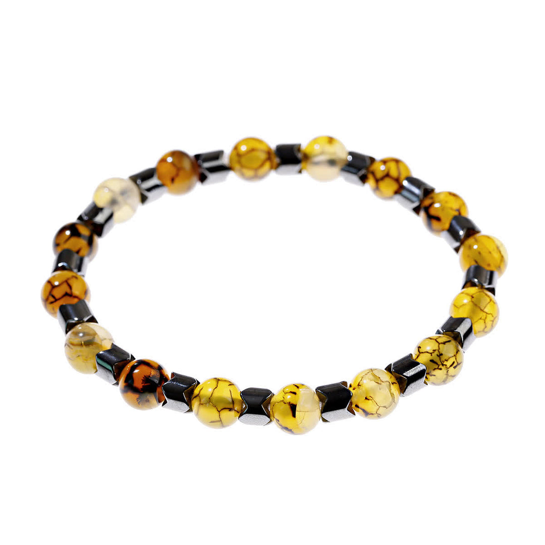 Bracelet en perles d'hématite géométriques Olivenorma