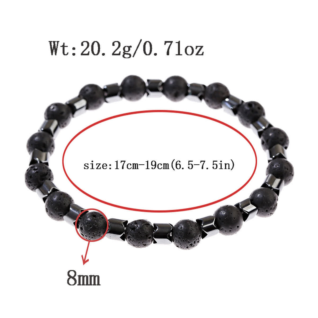 Bracelet en perles d'hématite géométriques Olivenorma