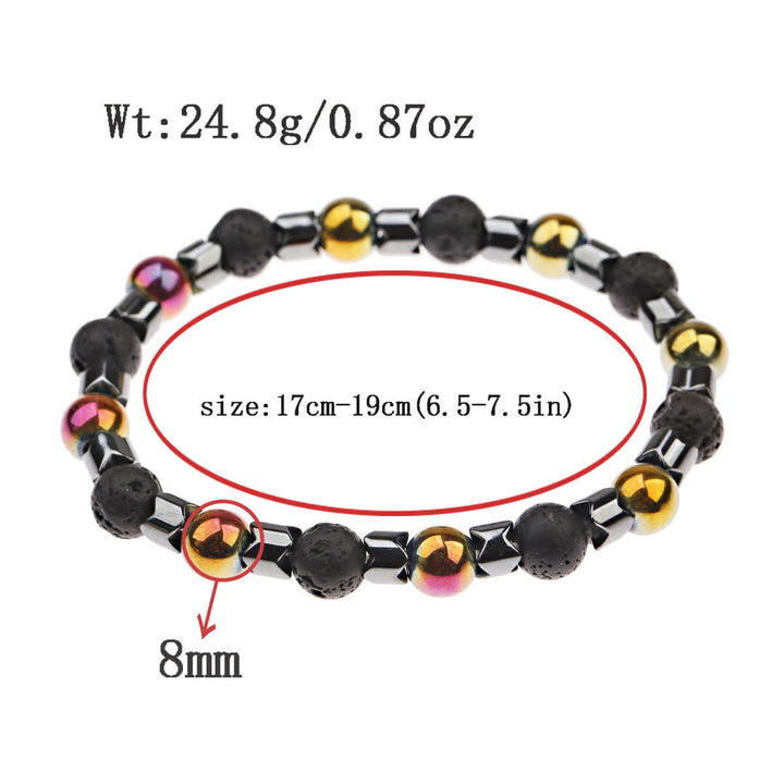 Bracelet en perles d'hématite géométriques Olivenorma