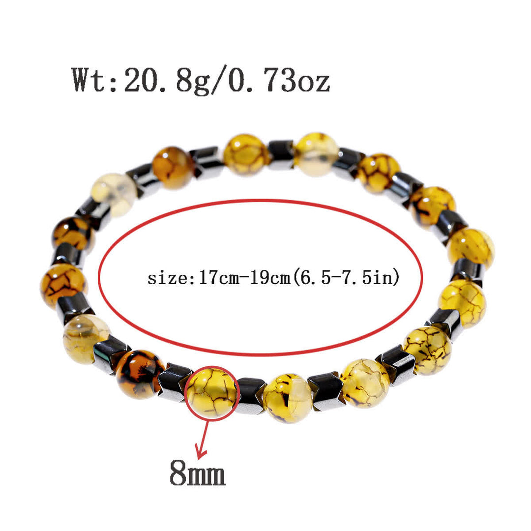 Bracelet en perles d'hématite géométriques Olivenorma