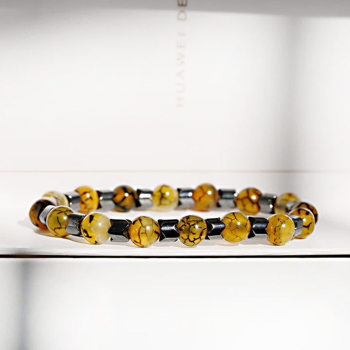 Bracelet en perles d'hématite géométriques Olivenorma