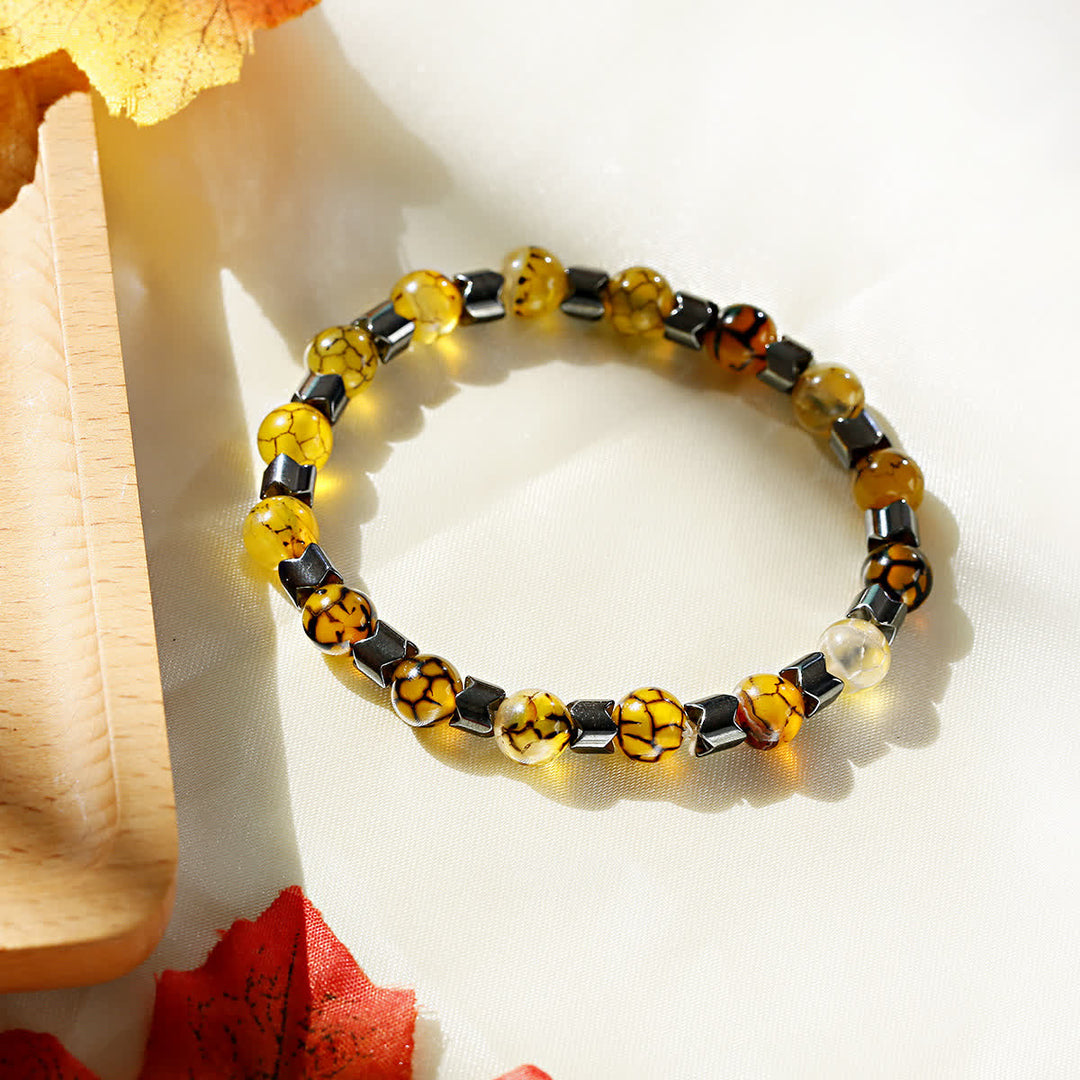 Bracelet en perles d'hématite géométriques Olivenorma
