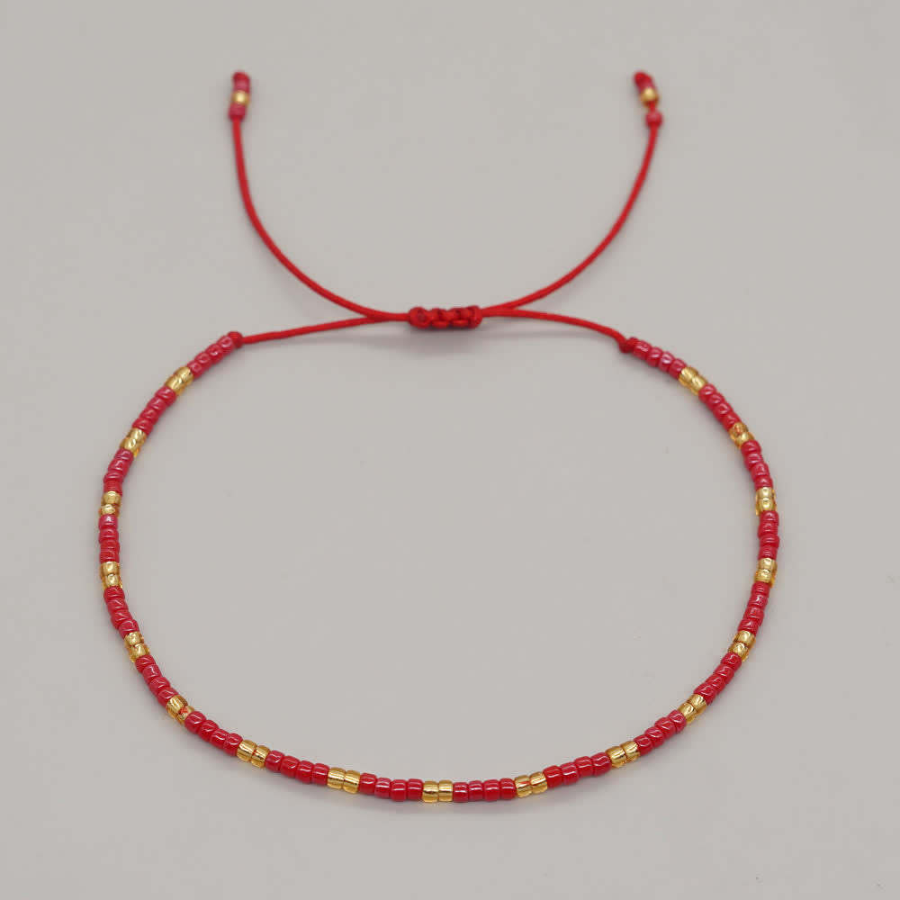 Bracelet ajustable en perles de riz colorées Olivenorma