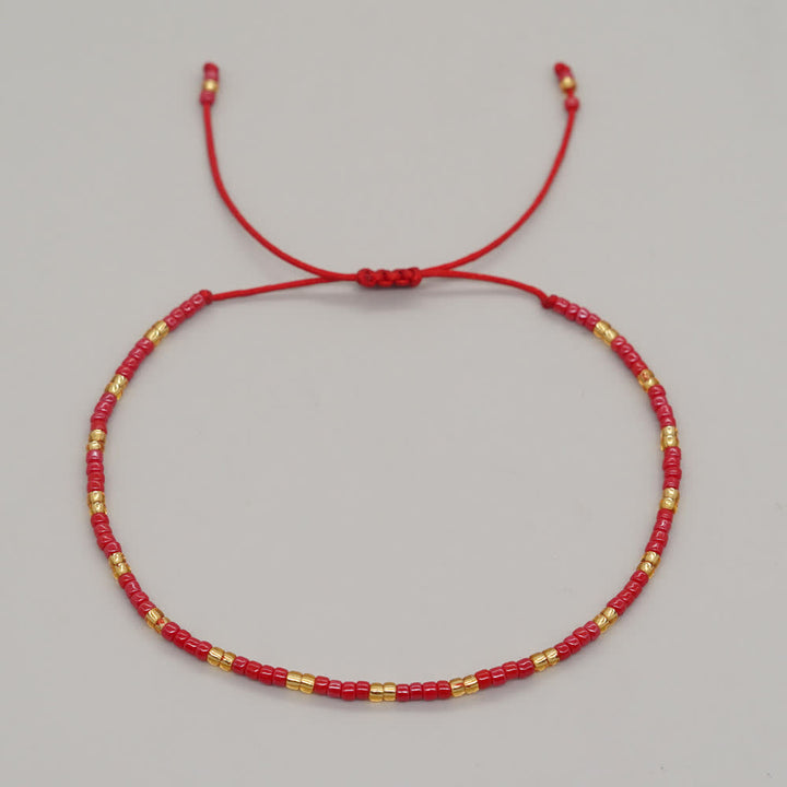 Bracelet ajustable en perles de riz colorées Olivenorma