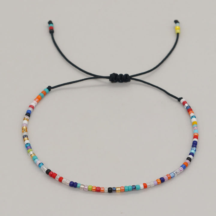 Bracelet ajustable en perles de riz colorées Olivenorma