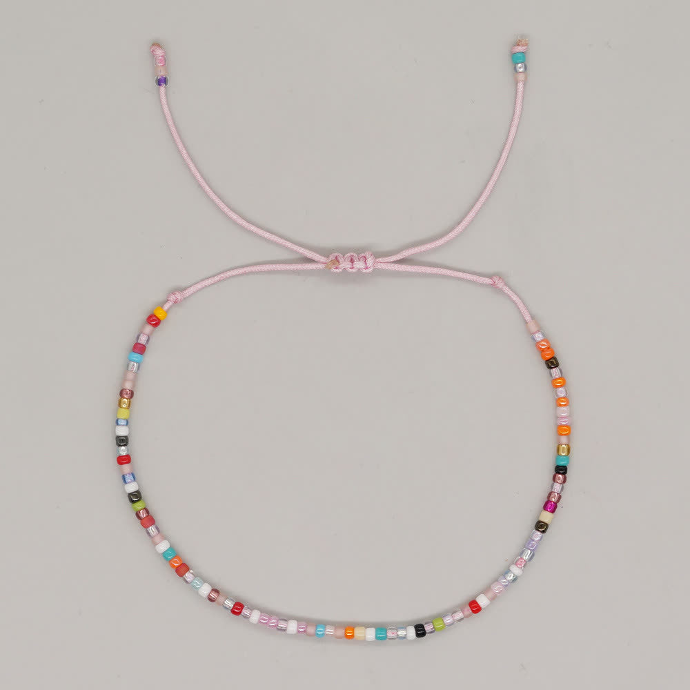 Bracelet ajustable en perles de riz colorées Olivenorma