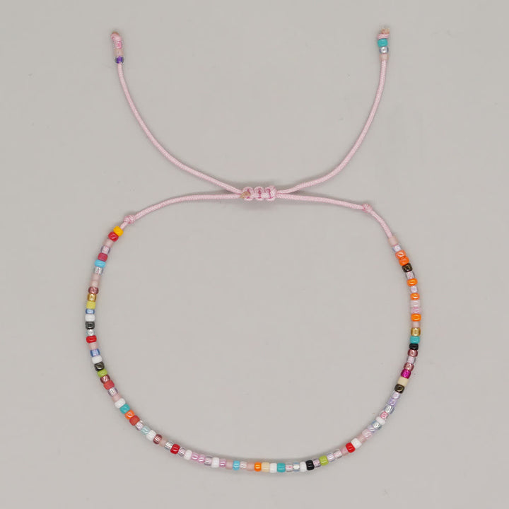 Bracelet ajustable en perles de riz colorées Olivenorma