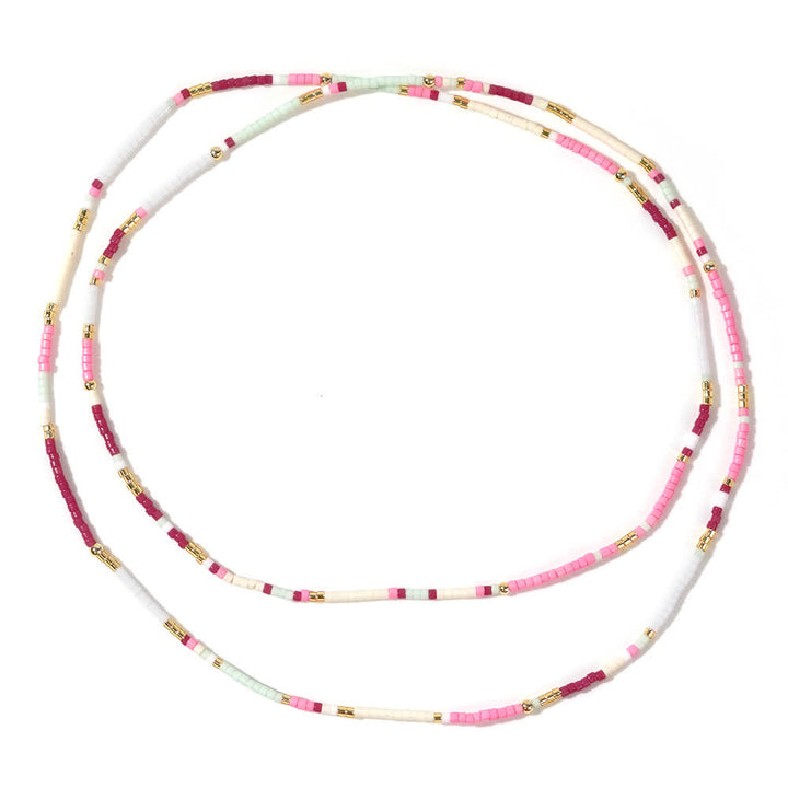 Bracelet multicouches de perles de riz colorées Olivenorma