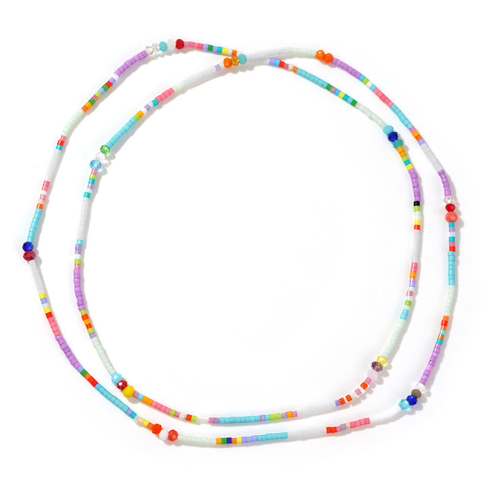 Bracelet multicouches de perles de riz colorées Olivenorma