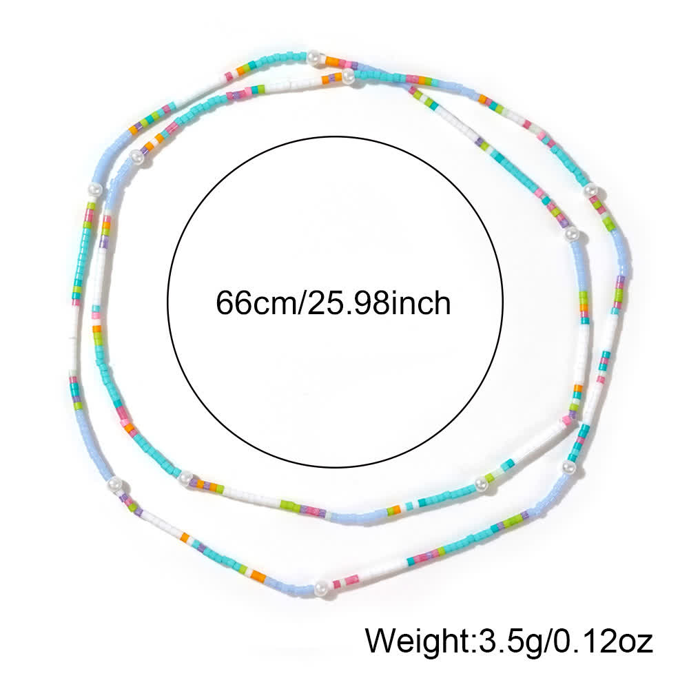 Bracelet multicouches de perles de riz colorées Olivenorma