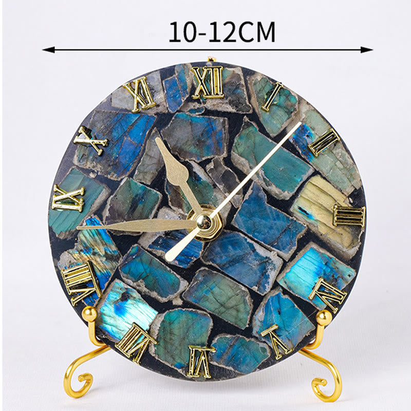 Décoration à suspendre pour horloge polie en agate labradorite brute Olivenorma