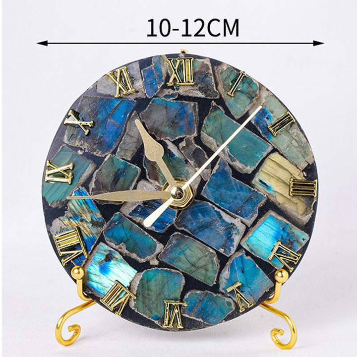 Décoration à suspendre pour horloge polie en agate labradorite brute Olivenorma