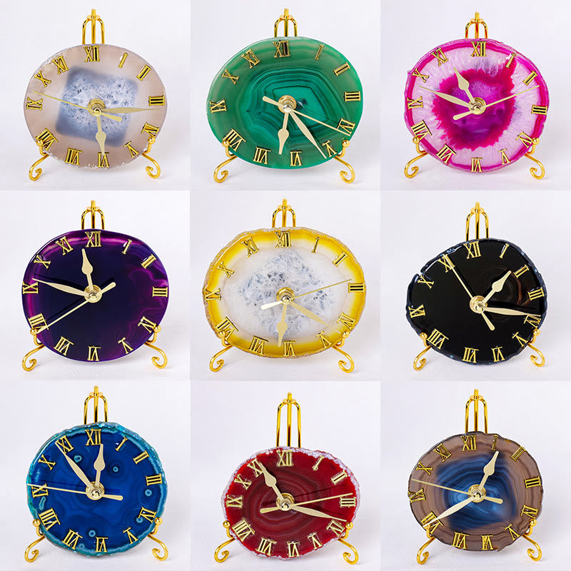 Décoration à suspendre pour horloge polie en agate labradorite brute Olivenorma