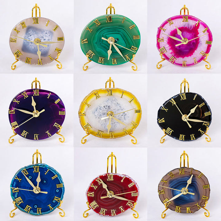 Décoration à suspendre pour horloge polie en agate labradorite brute Olivenorma