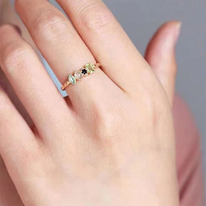 Bague de naissance personnalisée avec pierre précieuse naturelle labradorite Olivenorma