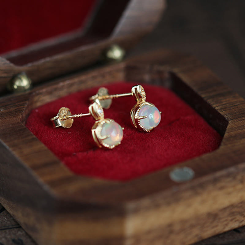 Ensemble de bijoux avec collier et boucles d'oreilles en opale vintage S925 Olivenorma