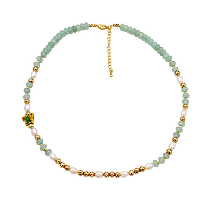 Collier ras du cou en perles de cristal de tourmaline Olivenorma