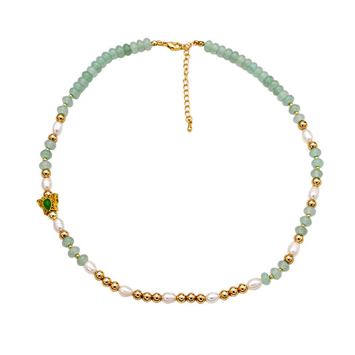 Collier ras du cou en perles de cristal de tourmaline Olivenorma