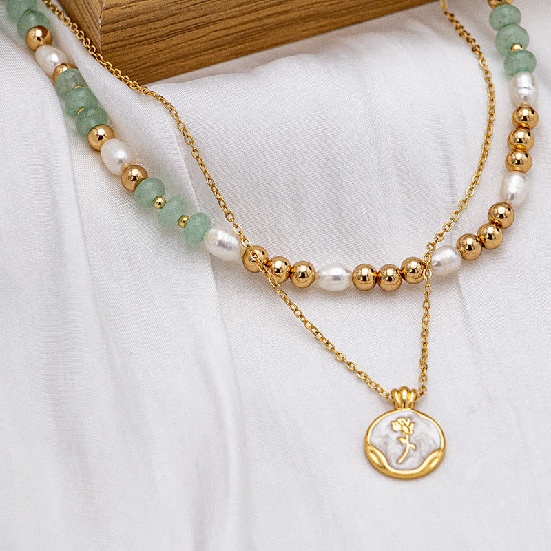 Collier ras du cou en perles de cristal de tourmaline Olivenorma