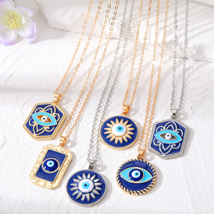 Collier de protection contre le mauvais œil géométrique Olivenorma