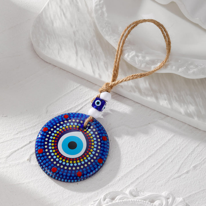 Porte-clés accessoire de voiture avec peinture symbole du mauvais œil Olivenorma