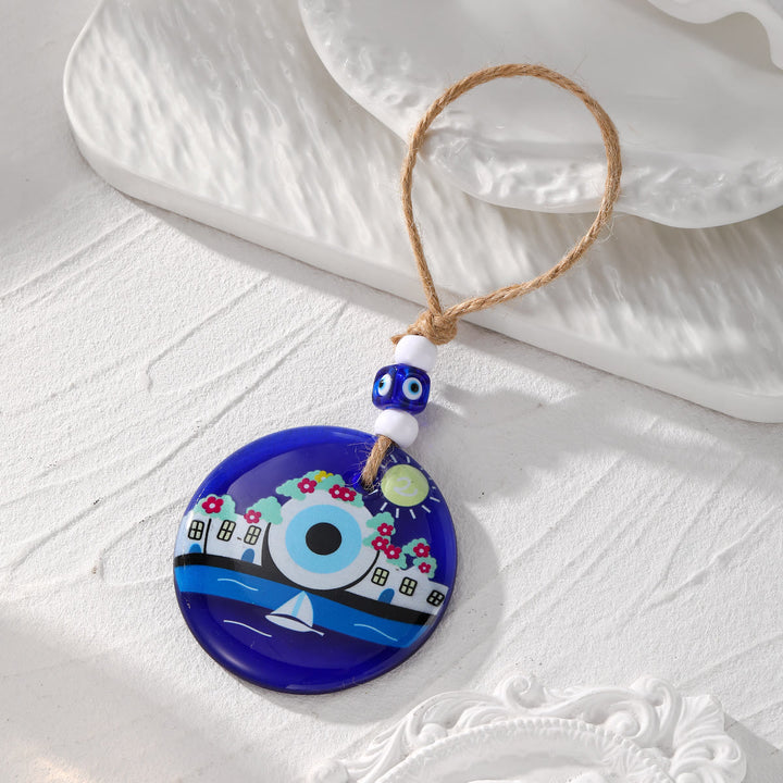 Porte-clés accessoire de voiture avec peinture symbole du mauvais œil Olivenorma
