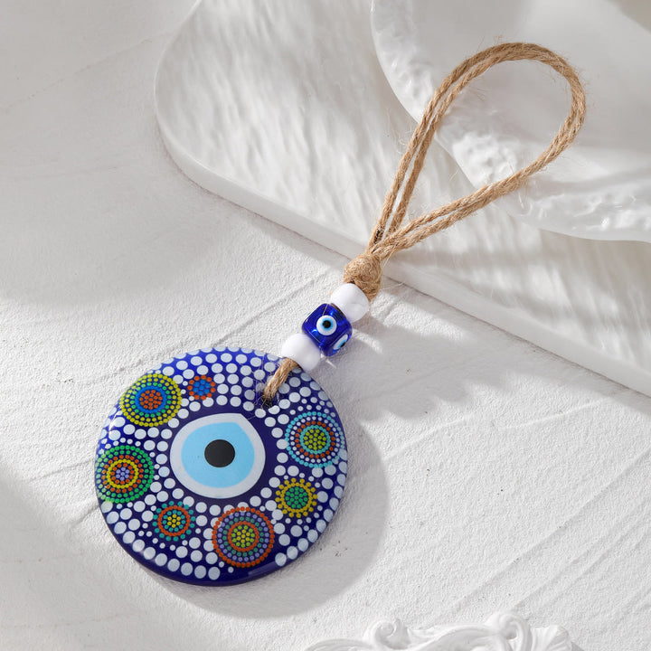 Porte-clés accessoire de voiture avec peinture symbole du mauvais œil Olivenorma
