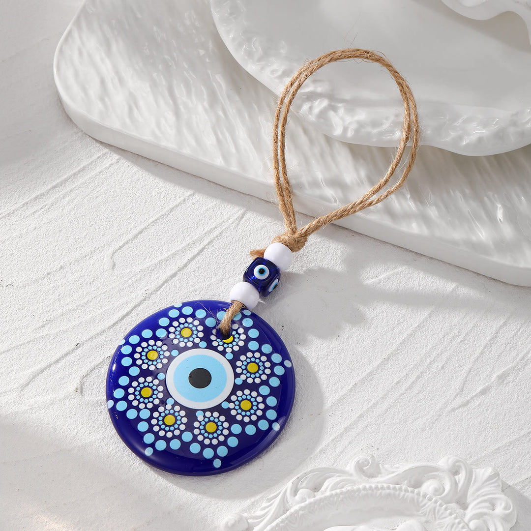 Porte-clés accessoire de voiture avec peinture symbole du mauvais œil Olivenorma