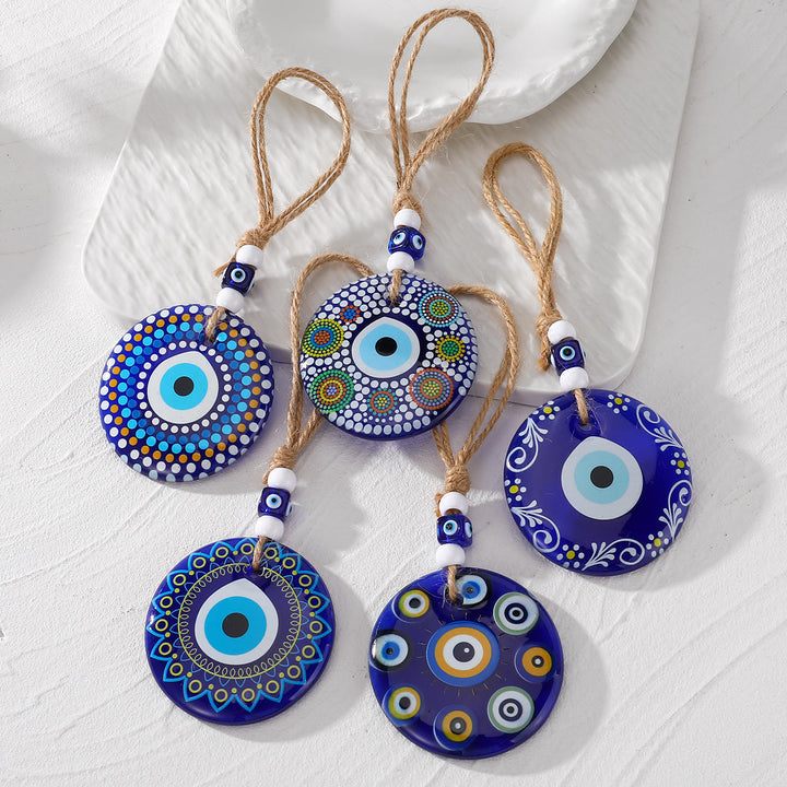 Porte-clés accessoire de voiture avec peinture symbole du mauvais œil Olivenorma