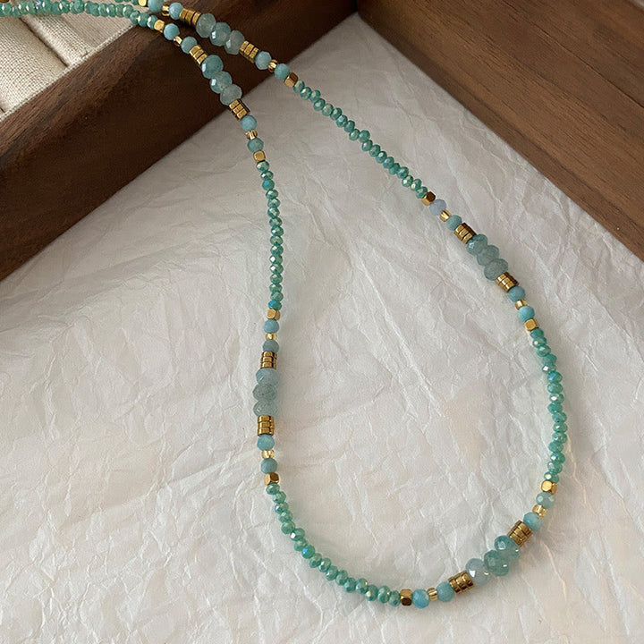 Collier à breloques en forme de goutte d'amazonite bleue naturelle Olivenorma