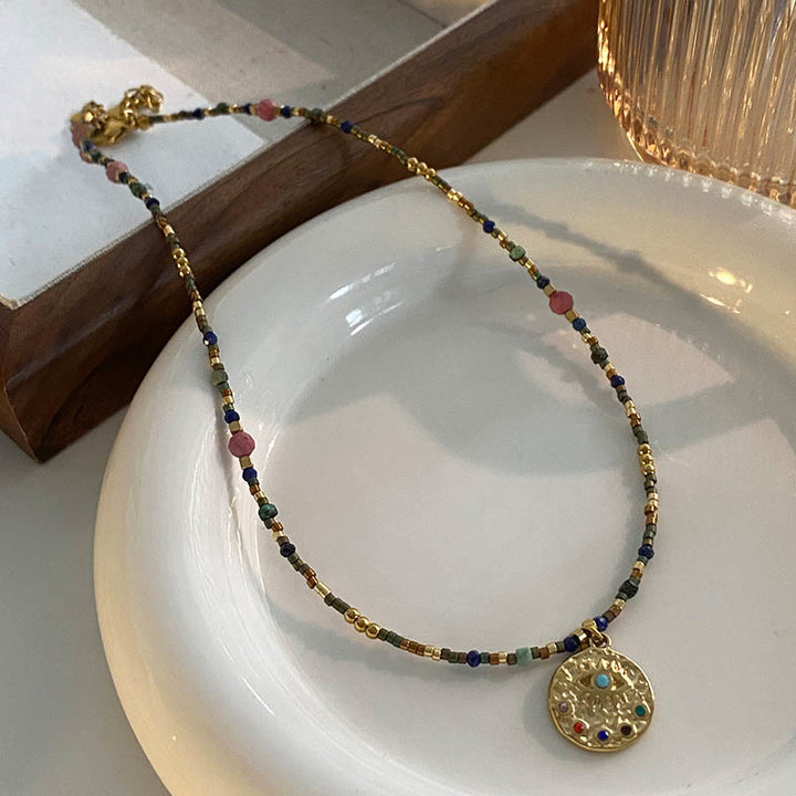 Collier de perles en lapis-lazuli et labradorite Olivenorma