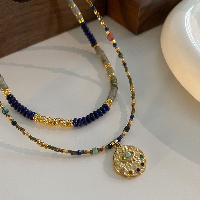 Collier de perles en lapis-lazuli et labradorite Olivenorma