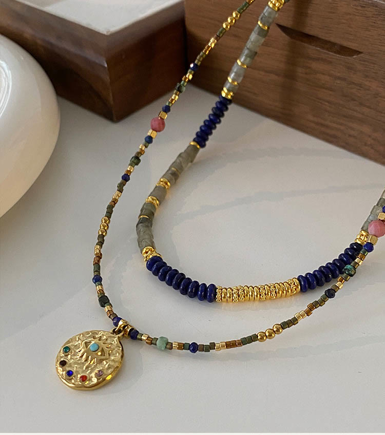 Collier de perles en lapis-lazuli et labradorite Olivenorma