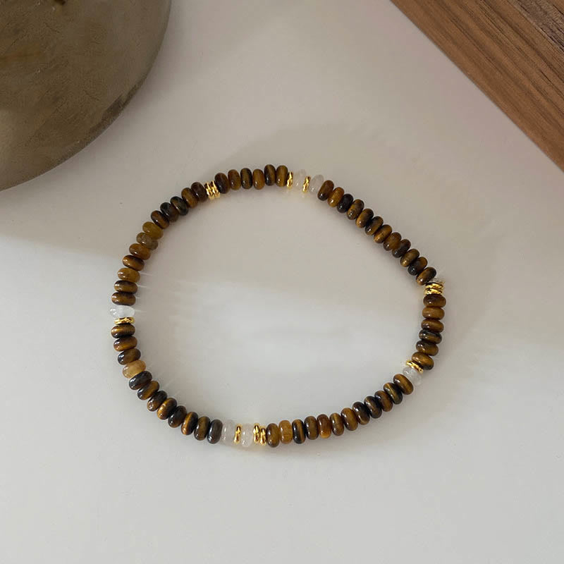 Ensemble de bijoux avec bracelet et collier en perles de pierre œil de tigre Olivenorma