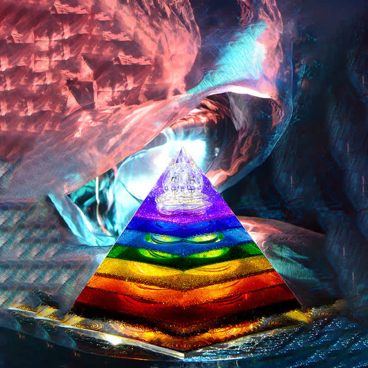 Tour d'énergie des 7 chakras d'Olivenorma Pyramide orgonite