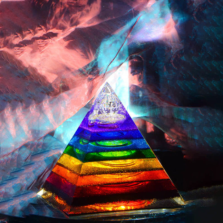 Tour d'énergie des 7 chakras d'Olivenorma Pyramide orgonite