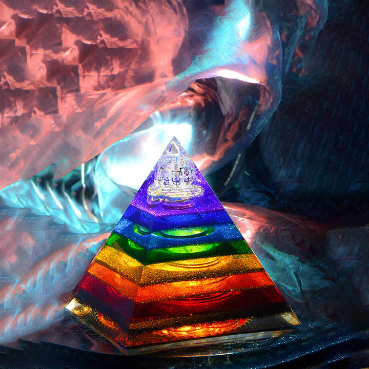 Tour d'énergie des 7 chakras d'Olivenorma Pyramide orgonite