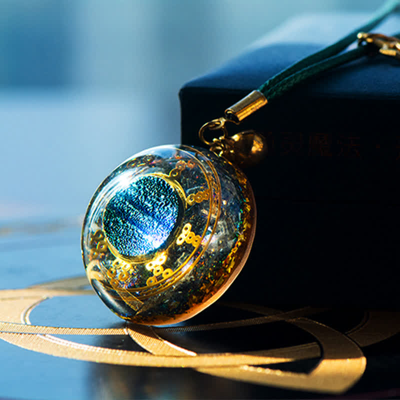 Collier d'énergie orgone aigue-marine Olivenorma