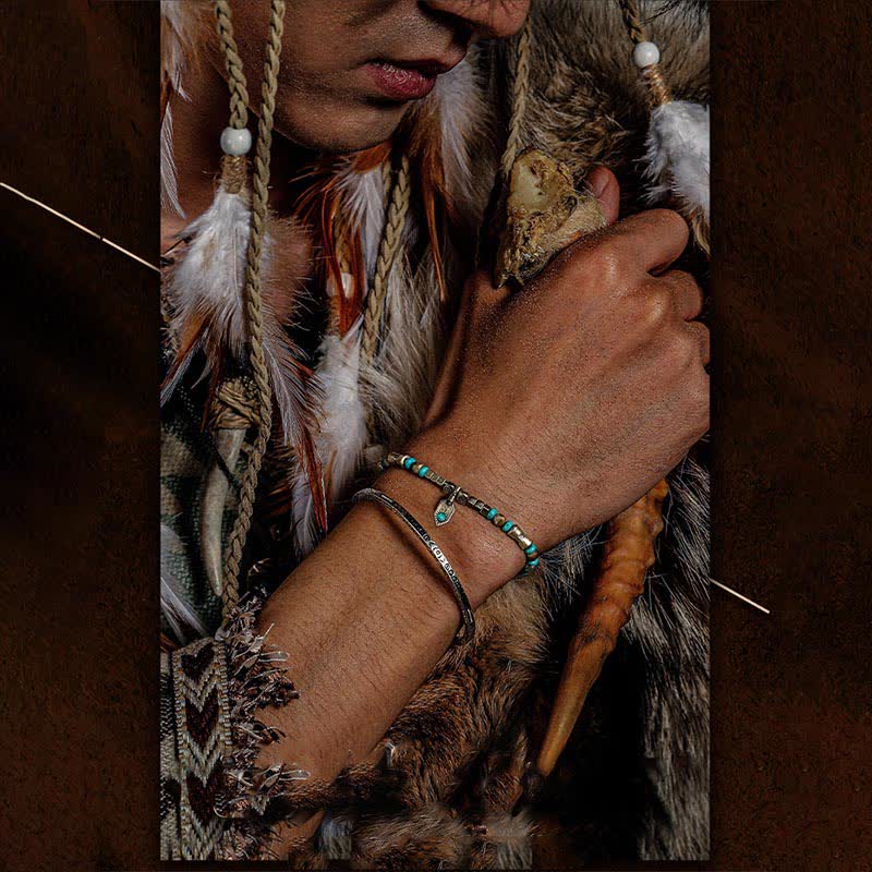 Bracelet en perles de jaspe turquoise « Tribal Secrets » d'Olivenorma