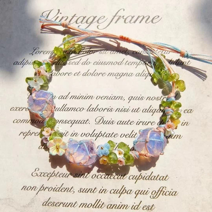 Bracelet tressé en cristal de péridot et d'opalite Olivenorma