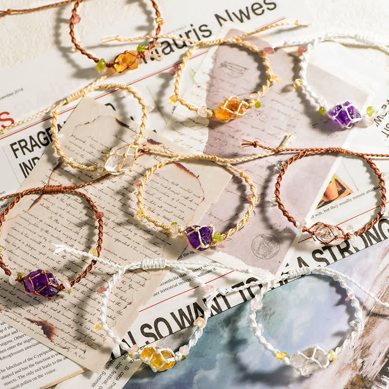Bracelet tressé en cristal naturel fait main Olivenorma
