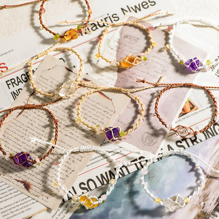 Bracelet tressé en cristal naturel fait main Olivenorma