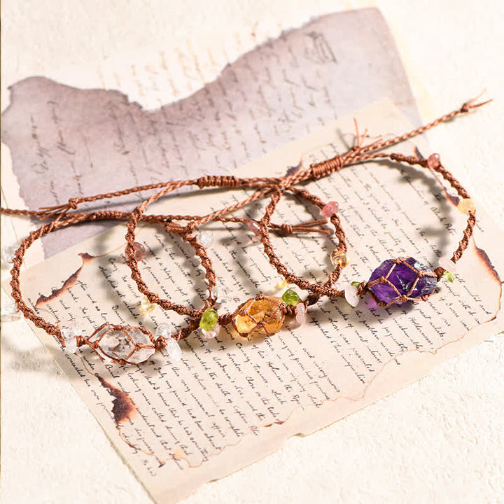 Bracelet tressé en cristal naturel fait main Olivenorma
