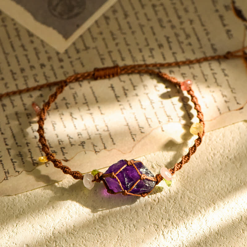 Bracelet tressé en cristal naturel fait main Olivenorma