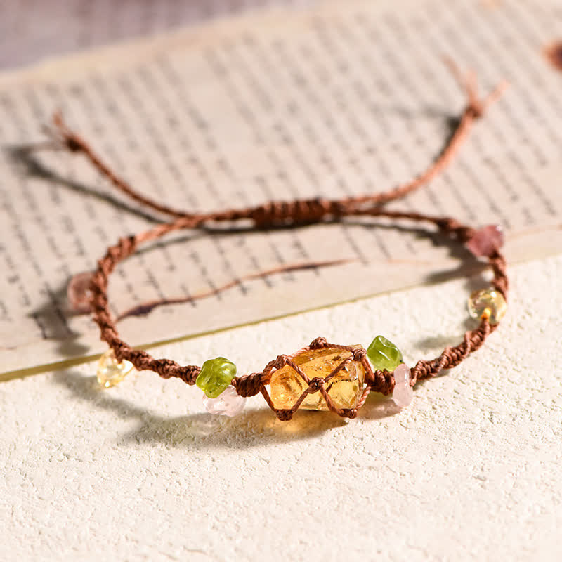 Bracelet tressé en cristal naturel fait main Olivenorma