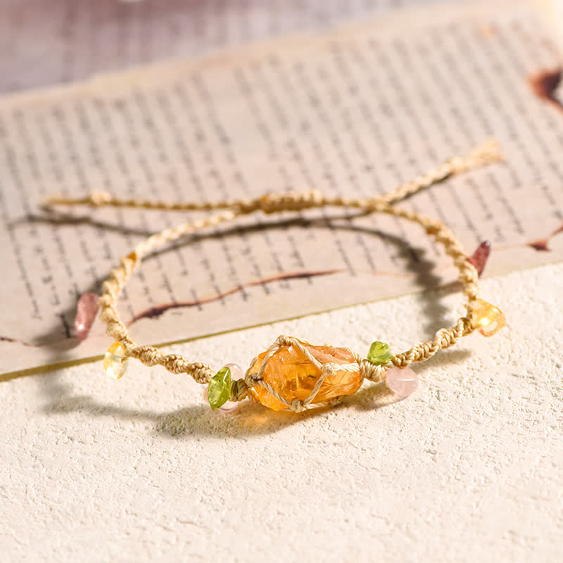 Bracelet tressé en cristal naturel fait main Olivenorma